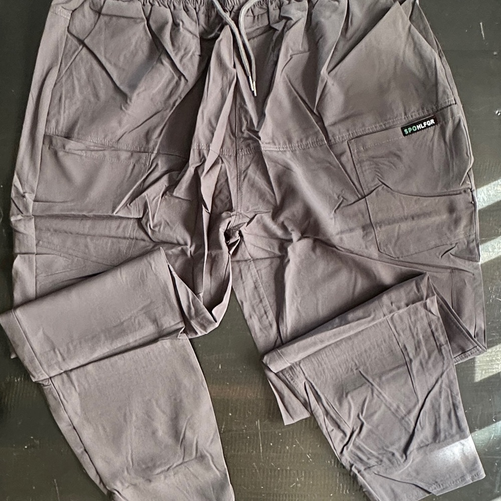 BNWOT Men's Charcoal Cargo Wind Pants